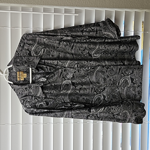 Gold Label Investments Tops - Black Paisley Button-Front Blouse